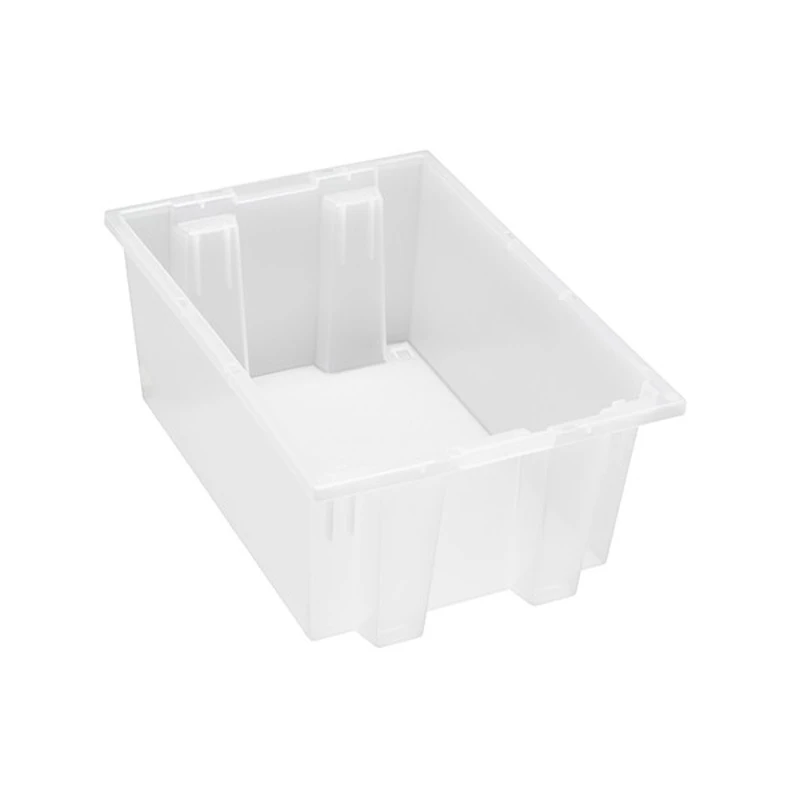 19-1/2" L x 13-1/2" W x 8" Hgt. Clear Quantum® Stack & Nest Tote