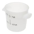 1 Quart White Polyethylene StorPlus™ Round Food Storage Container (Lid Sold Separately)