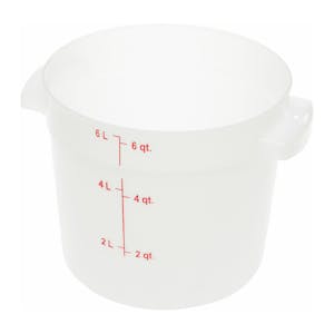 6 Quart White Polyethylene StorPlus™ Round Food Storage Container (Lid Sold Separately)