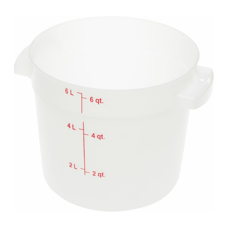 6 Quart White Polyethylene StorPlus™ Round Food Storage Container (Lid Sold Separately)