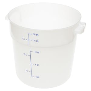 18 Quart White Polyethylene StorPlus™ Round Food Storage Container (Lid Sold Separately)