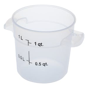 1 Quart Translucent Polypropylene StorPlus™ Round Food Storage Container (Lid Sold Separately)