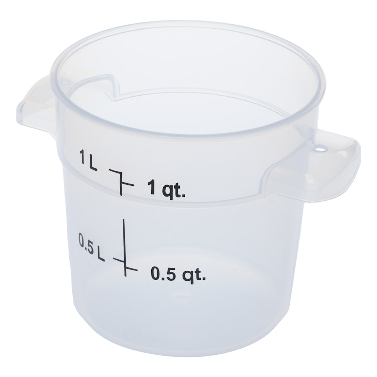 1 Quart Translucent Polypropylene StorPlus™ Round Food Storage Container (Lid Sold Separately)