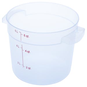 6 Quart Translucent Polypropylene StorPlus™ Round Food Storage Container (Lid Sold Separately)