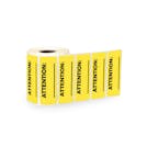 "Attention ____" Rectangular Paper Write-On Label with Yellow Background - 3" x 1"
