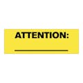 "Attention ____" Rectangular Paper Write-On Label with Yellow Background - 3" x 1"