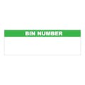 "Bin Number" with Write-On Block Rectangular Paper Write-On Label with Green Header - 3" x 1"