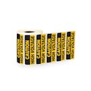 "Caution - High Voltage" Rectangular Paper Label with Black & Yellow Background & Font - 3" x 1"