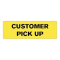 "Customer Pick Up" Rectangular Paper Label with Yellow Background - 3" x 1"