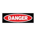 "Danger" Rectangular Paper Label with Black & Red Background - 3" x 1"