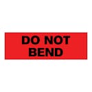 "Do Not Bend" Rectangular Paper Label with Red Background - 3" x 1"