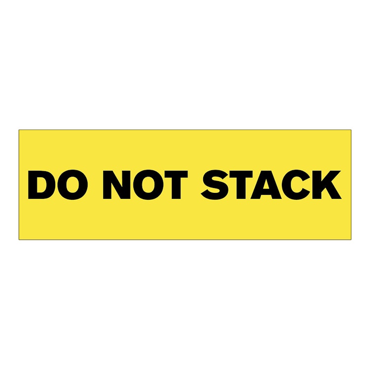 "Do Not Stack" Rectangular Paper Label with Yellow Background - 3" x 1"