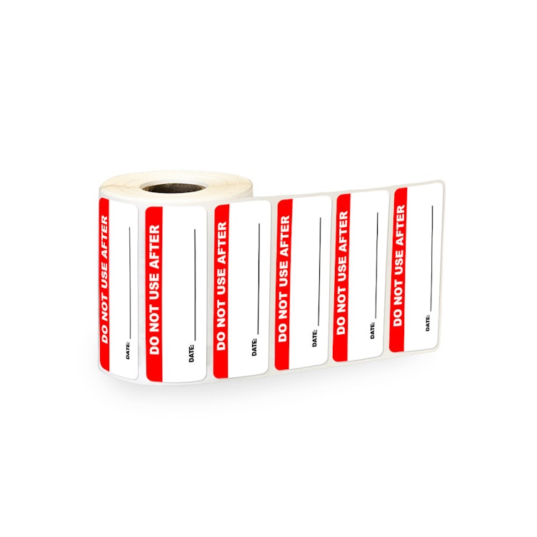"Do Not Use After" with "Date ____" Rectangular Paper Write-On Label with Red Header - 3" x 1"