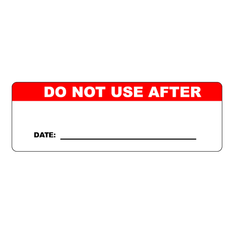 "Do Not Use After" Rectangular Labels
