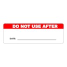 "Do Not Use After" with "Date ____" Rectangular Paper Write-On Label with Red Header - 3" x 1"