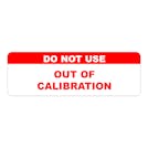 "Do Not Use - Out of Calibration" Rectangular Paper Label with Red Header - 3" x 1"