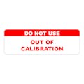 "Do Not Use - Out of Calibration" Rectangular Paper Label with Red Header - 3" x 1"
