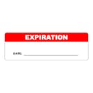"Expiration" with "Date ____" Rectangular Paper Write-On Label with Red Header - 3" x 1"