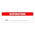 "Expiration" with "Date ____" Rectangular Paper Write-On Label with Red Header - 3" x 1"