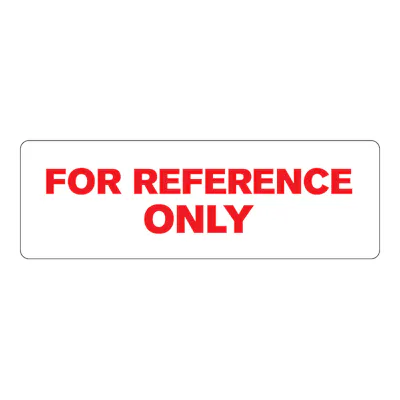 "For Reference Only" Rectangular Labels