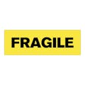 "Fragile" Rectangular Paper Label with Yellow Background - 3" x 1"