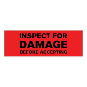 "Inspect For Damage Before Accepting" Rectangular Labels"