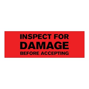 "Inspect For Damage Before Accepting" Rectangular Labels"