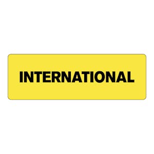 "International" Rectangular Labels