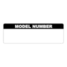 "Model Number" with Write-On Block Rectangular Paper Write-On Label with Black Header - 3" x 1"