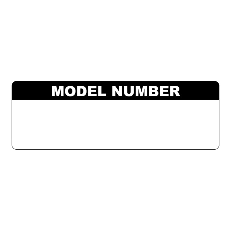 "Model Number" Rectangular Labels