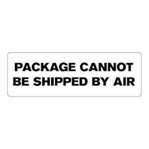 "Package Cannot Be Shipped By Air" Rectangular Labels