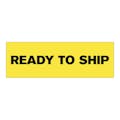 "Ready to Ship" Rectangular Paper Label with Yellow Background - 3" x 1"