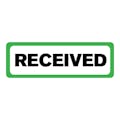 "Received" Rectangular Paper Label with Green Border - 3" x 1"