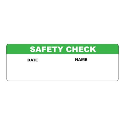 "Safety Check" Rectangular & Round Labels