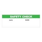"Safety Check" with "Date" & "Name" Blocks Rectangular Paper Write-On Label with Green Header - 3" x 1"