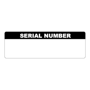 "Serial Number" with Write-On Block Rectangular Paper Write-On Label with Black Header - 3" x 1"