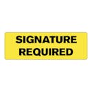 "Signature Required" Rectangular Paper Label with Yellow Background - 3" x 1"