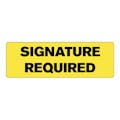 "Signature Required" Rectangular Paper Label with Yellow Background - 3" x 1"
