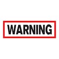 "Warning" Rectangular Paper Label with Red Border - 3" x 1"
