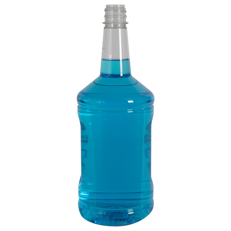 1.75 Liter Clear PET Round Beverage Bottle with 33mm KERR Neck (Cap Sold Separately)