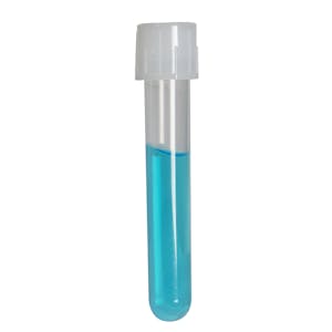 5mL DuoClick™ Non-Graduated Non-Sterile Clear Polypropylene Culture Tube with Loose White Screw Cap - Case of 1000
