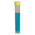 10mL Non-Sterile Clear Polypropylene Transport Tube with Loose Yellow Screw Cap - 250 per Bag; 4 Bags per Case