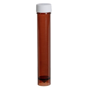 10mL Non-Sterile Amber Polypropylene Transport Tube with Loose White Screw Cap - 250 per Bag; 4 Bags per Case