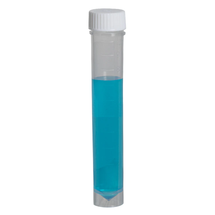 10mL Non-Sterile Clear Polypropylene Transport Tube with Attached White ...