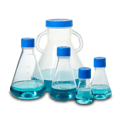 Sterile Erlenmeyer Shaker Flasks with Vented Screw Caps
