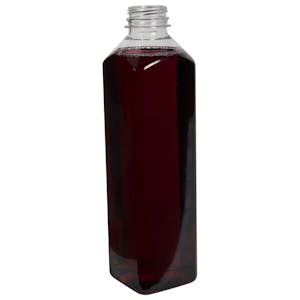 32 oz. Clear PET SQB Square Beverage Bottle with 38mm DBJ Neck (Cap Sold Separately)