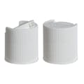 20/410 White Polypropylene (50% PCR Material) Ribbed Dispensing Disc-Top Cap with 0.270" Orifice