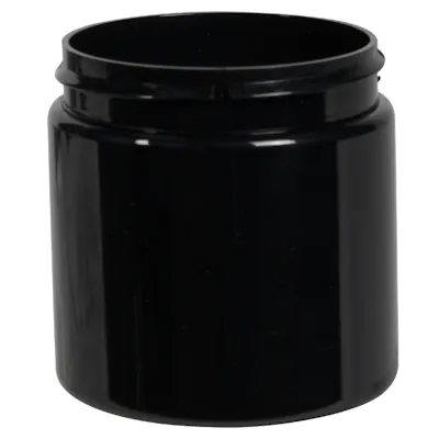 4 oz. Black PET (100% PCR Material) Straight-Sided Round Jar with 58/400 Neck (Cap Sold Separately)