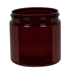4 oz. Dark Amber PET (100% PCR Material) Straight-Sided Round Jar with 58/400 Neck (Cap Sold Separately)