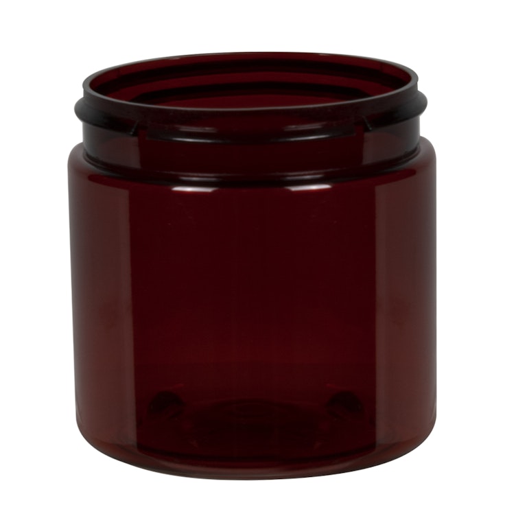 4 oz. Dark Amber PET (100% PCR Material) Straight-Sided Round Jar with 58/400 Neck (Cap Sold Separately)